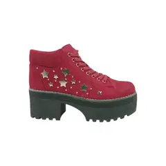 PAND G - Botín Rojo Plataforma Mujer