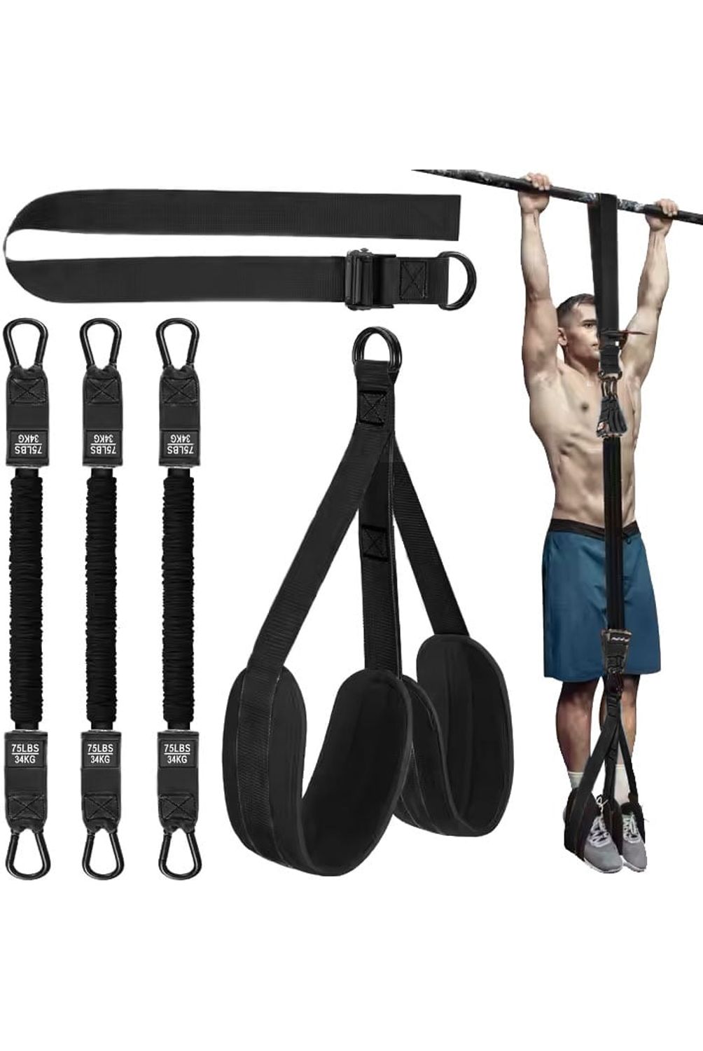 Agarres Verticales KACPLY Para Gimnasio - Nylon, Antideslizantes, Para Barra De Dominadas, Bandas De Resistencia, Entrenamiento En Casa
