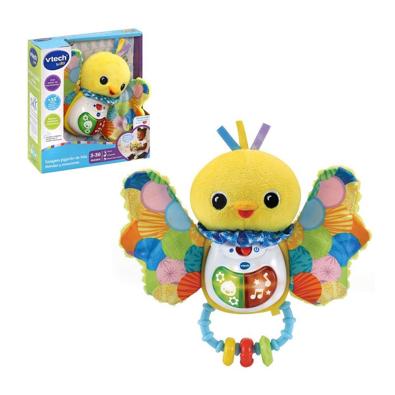 VTECH - SONAJERO PAJARITO DE TELA MELODIAS YSENSACIONES VTECH