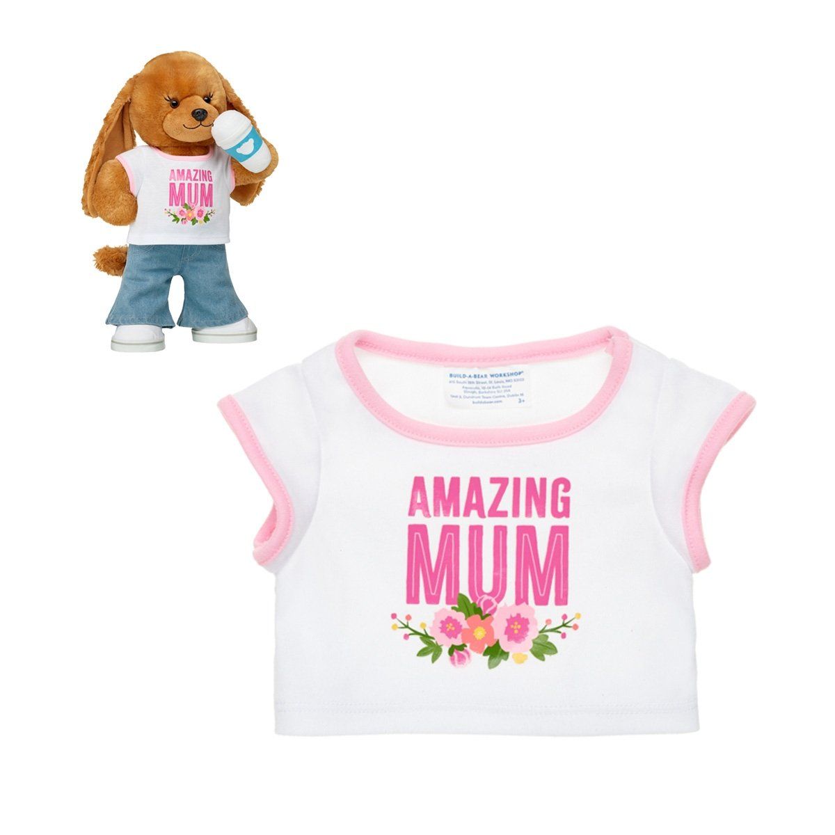 BUILD A BEAR - Polera Build a Bear Amazing Mum mensaje amoroso