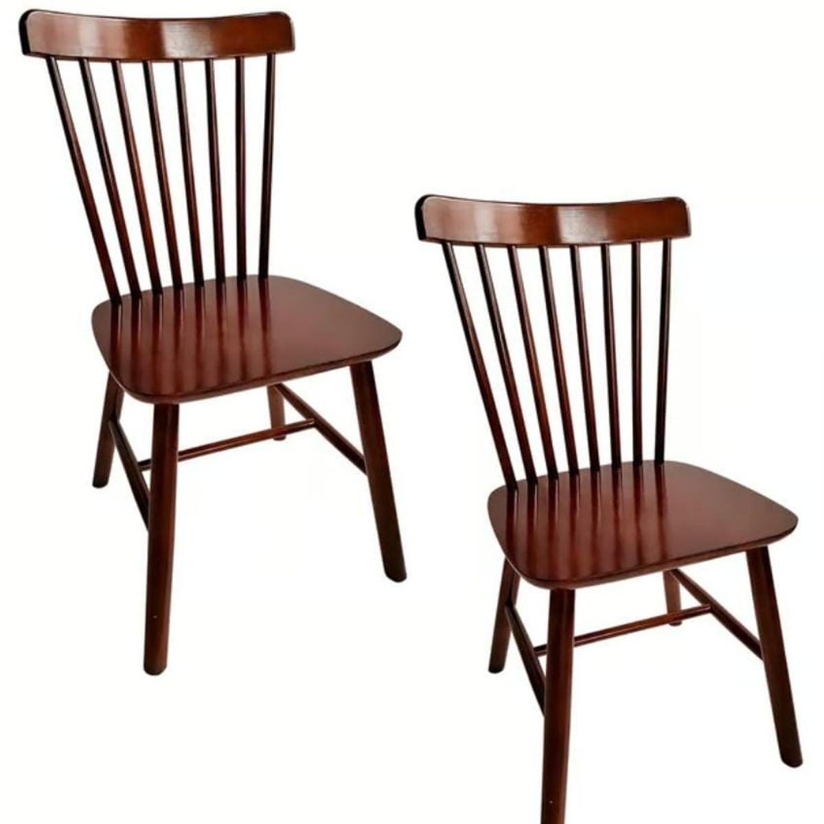 HABITA2 CHILE - Pack 2 Silla de Comedor Windsor de Madera Walnut