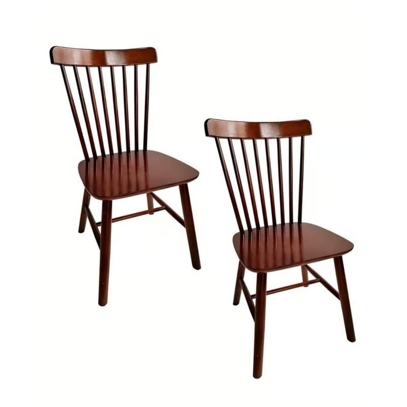 GENERICO - Pack 2 Silla de Comedor Windsor de Madera Walnut
