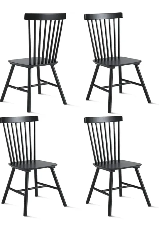 Pack 4 Silla de Comedor Windsor de Madera Negro