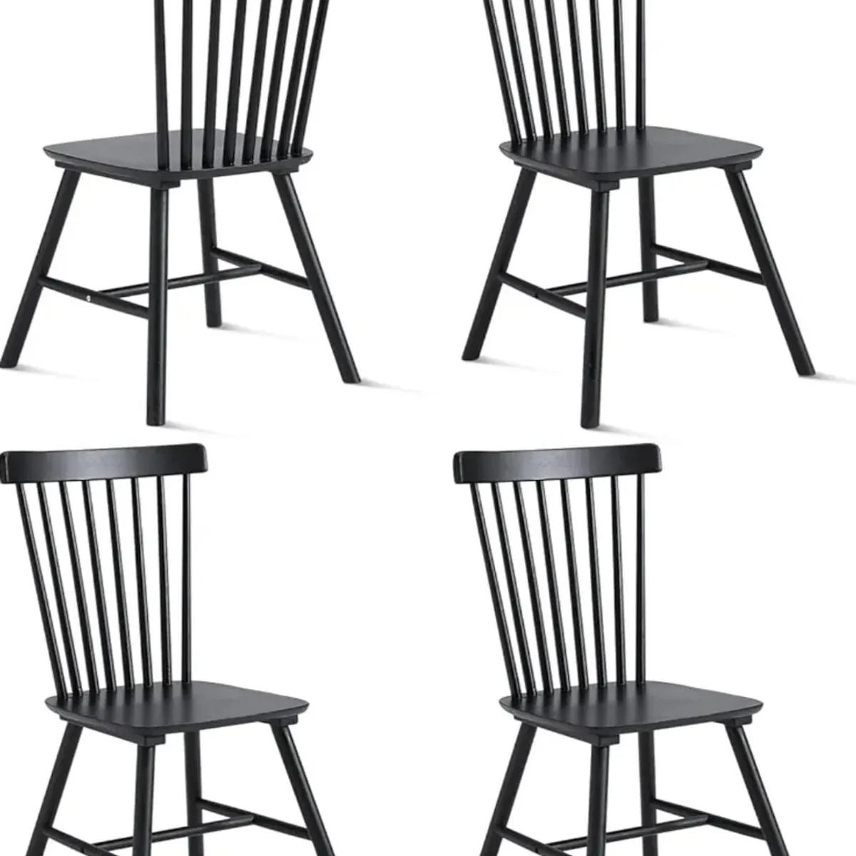 HABITA2 CHILE - Pack 4 Silla de Comedor Windsor de Madera Negro