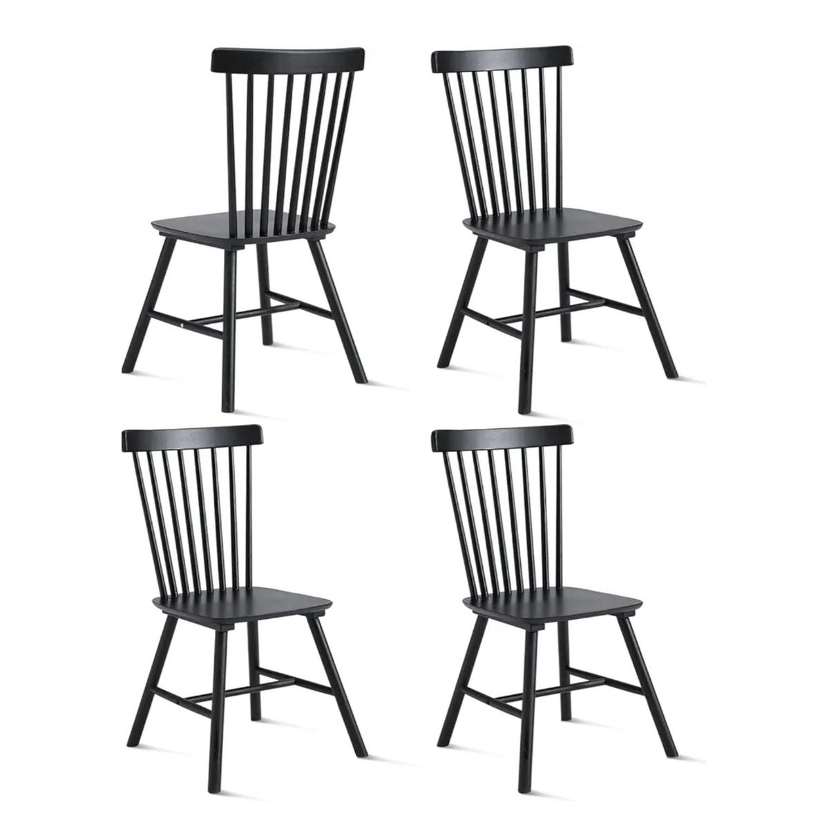 HABITA2 CHILE - Pack 4 Silla de Comedor Windsor de Madera Negro