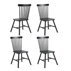 GENERICO - Pack 4 Silla de Comedor Windsor de Madera Negro