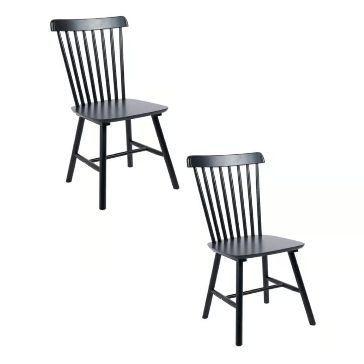 HABITA2 CHILE - Pack 2 Silla de Comedor Windsor de Madera Negro