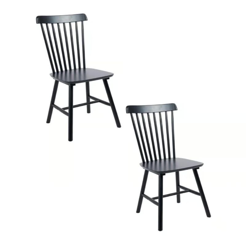 GENERICO - Pack 2 Silla de Comedor Windsor de Madera Negro