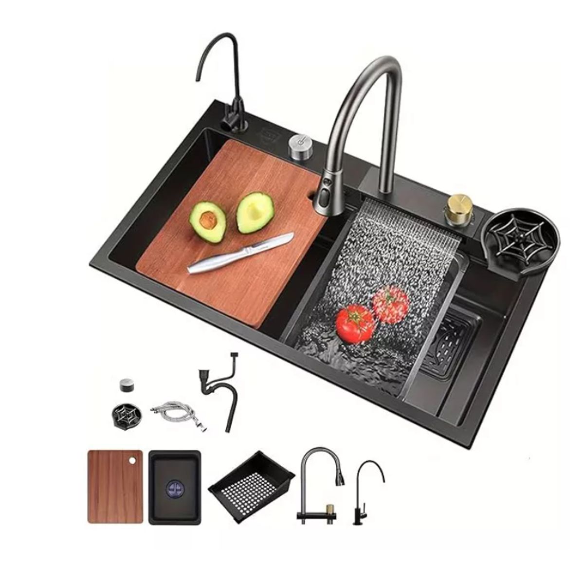 GENERICO - Fregadero De Cocina 80x45cm Acero Inoxidable Lavavajillas