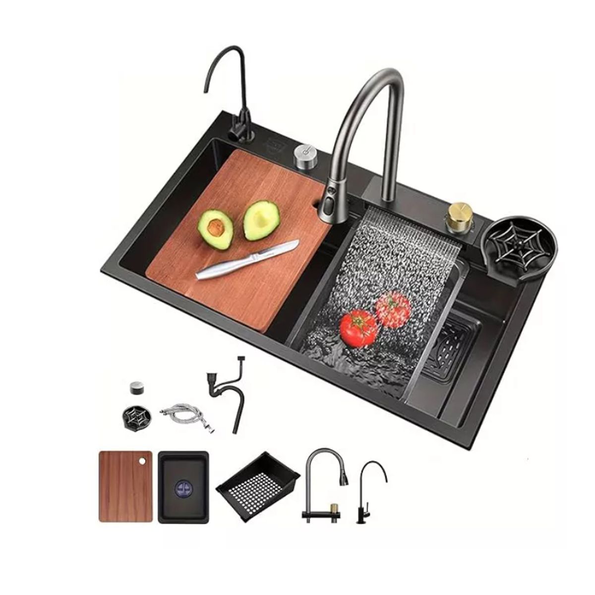 GENERICO - Fregadero De Cocina 80x45cm Acero Inoxidable Lavavajillas