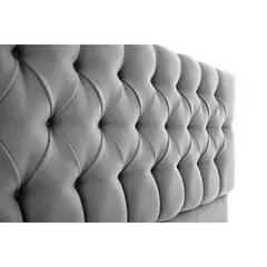 MUEBLES HVM - Respaldo Capitone Antonia HVM 1.5 Plaza y media Gris