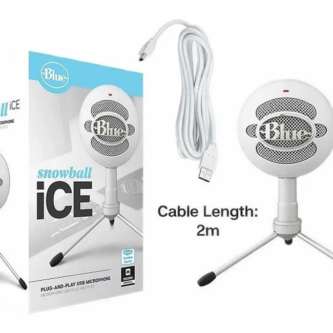 LOGITECH - Microfono Profesional Blue Snowball Ice Blanco Logitech Flex