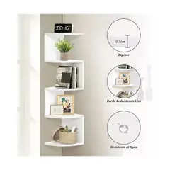 GENERICO - Esquinero Flotante De 5 Niveles De Pared Blanco Estante