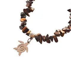 GENERICO - Pulsera Ojo de Tigre de Piedra Rústica