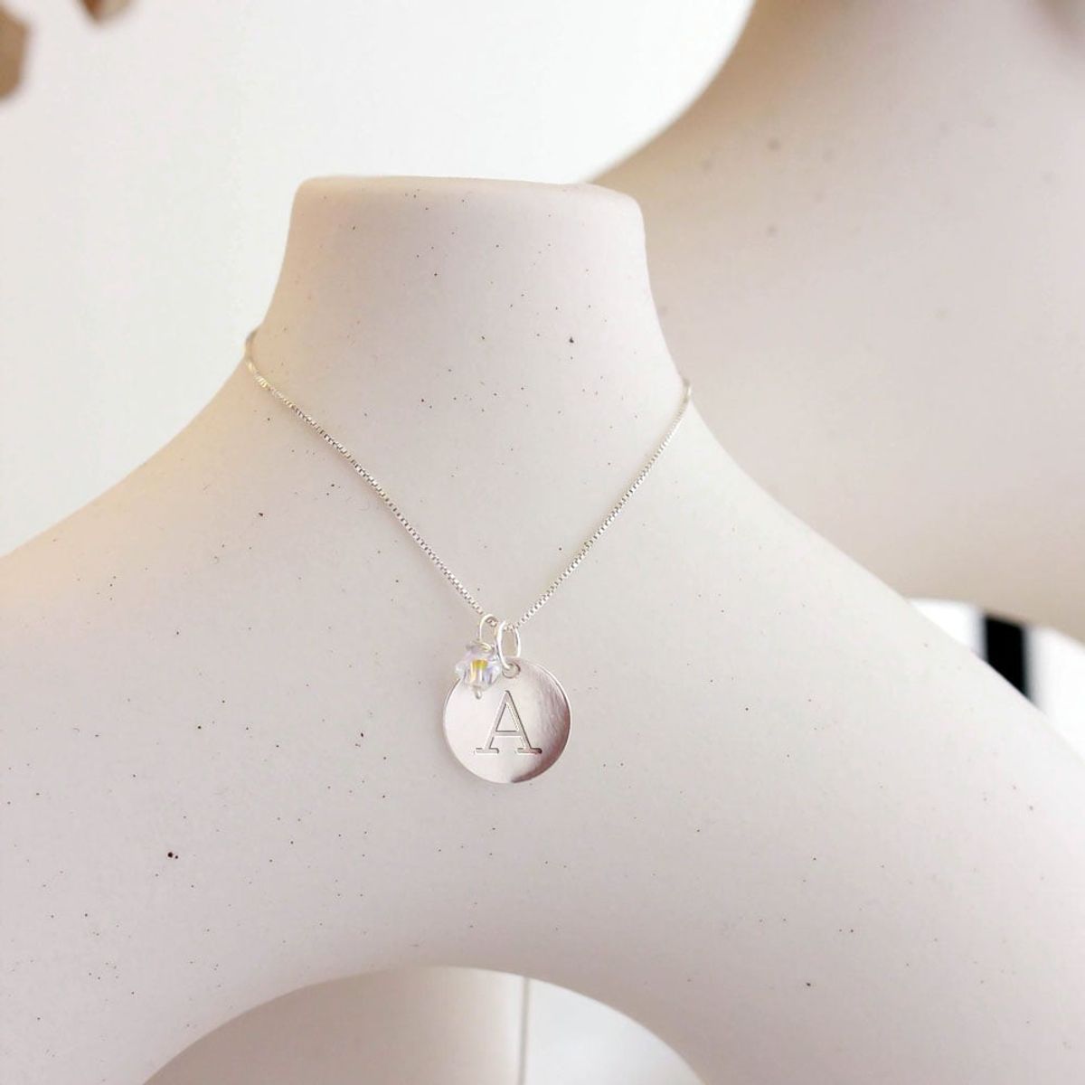 GENERICO - Collar Inicial letra A de Plata Fina