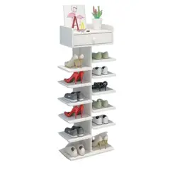 GENERICO - Zapatero Organizador Estante Zapatos 14 Pcs Hall Armario Blanco