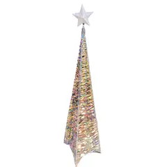 GENERICO - Árbol Pirámide de Navidad con Luz LED, Diseño Metálico, 1.8 metros