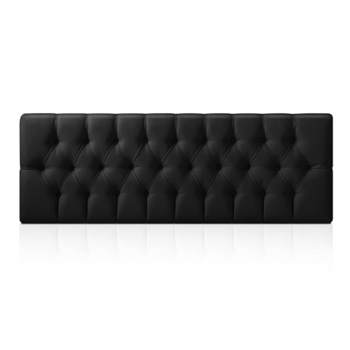 MUEBLES HVM - Respaldo Capitone Antonia HVM 1 plaza Negro Cuero PU