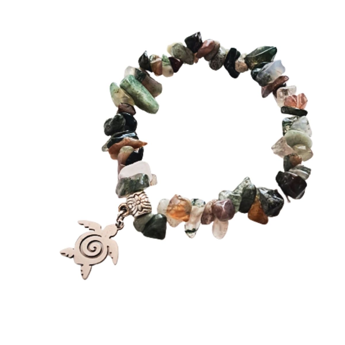 GENERICO - Pulsera Ágata de la India de piedra rústica