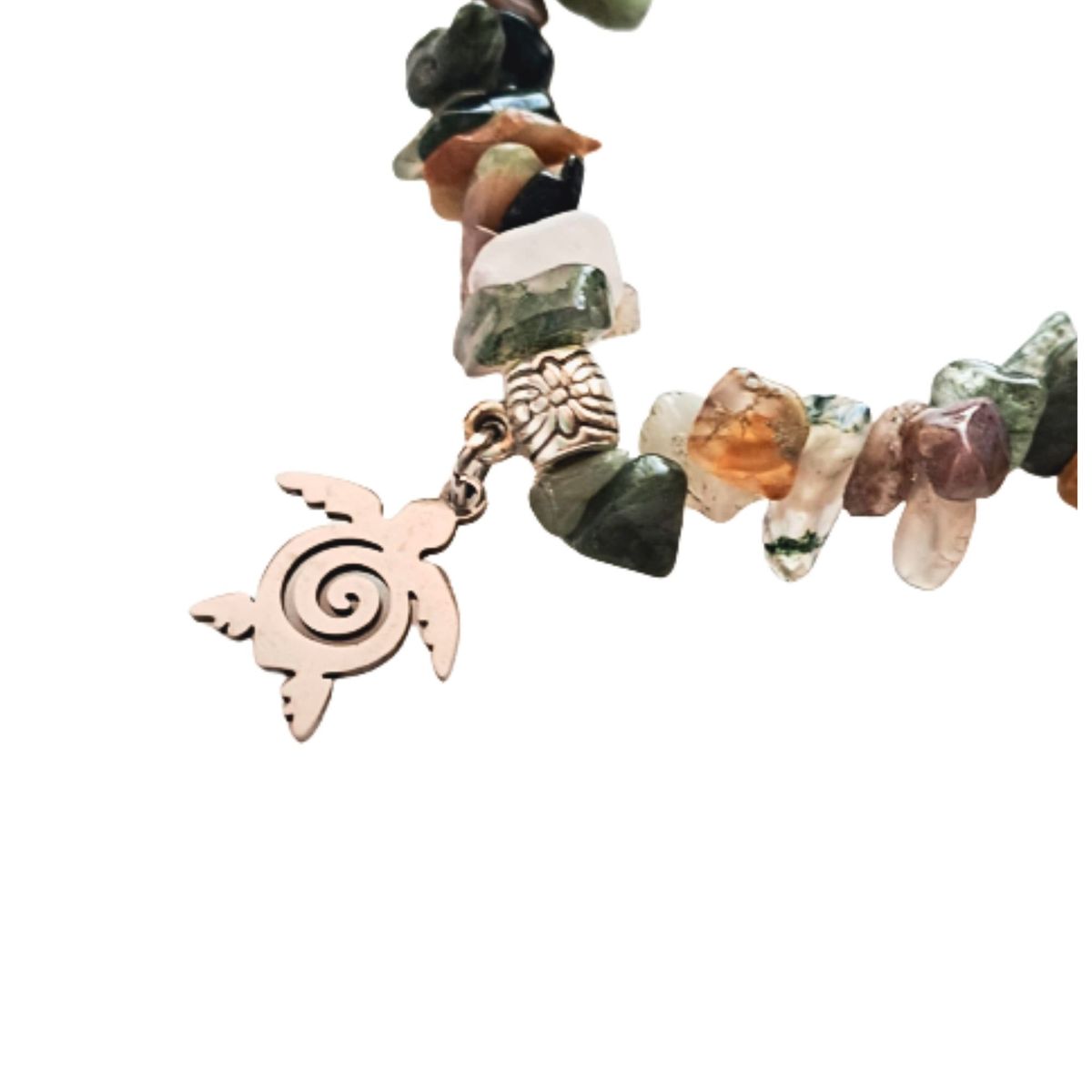 GENERICO - Pulsera Ágata de la India de piedra rústica