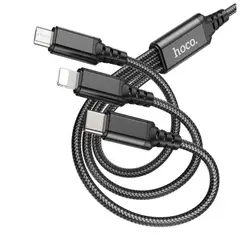 HOCO - Cable Usb 3 en 1 Negro