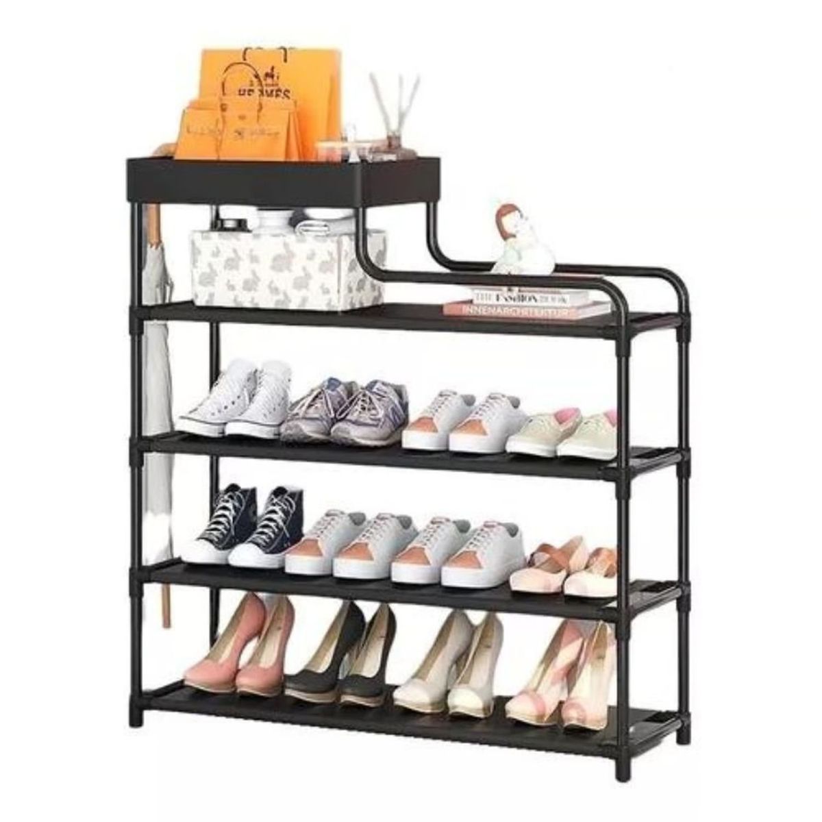 GENERICO - Organizadores Zapatos Mueble Ropa Zapatero Armable 5 Niveles Negro