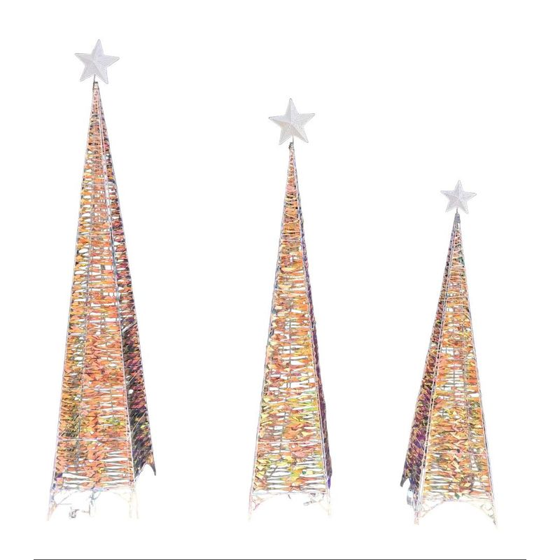 GENERICO - Árbol Pirámide de Navidad con Luz LED, Diseño Metálico, 2.1 metros