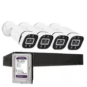 ARTIHOGAR - Kit Cctv Pro 4 Cámaras Smart Colorvu 2mp Micrófono + Disco 1 Tera
