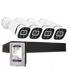 ARTIHOGAR - Kit Cctv Pro 4 Cámaras Smart Colorvu 2mp Micrófono + Disco 1 Tera