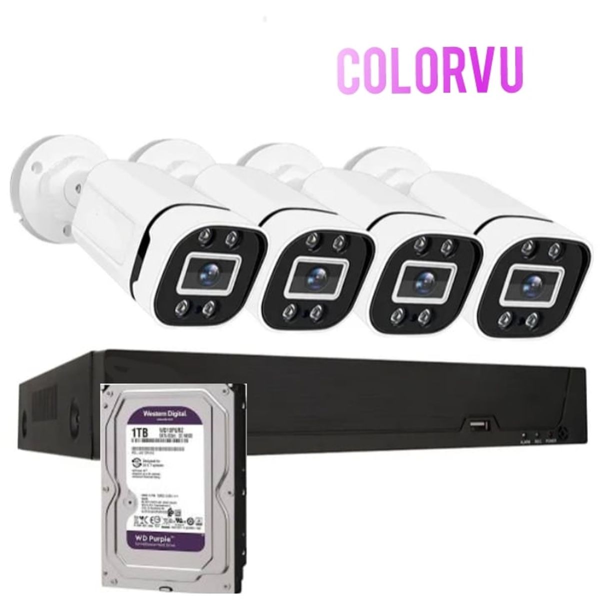 ARTIHOGAR - Kit Cctv Pro 4 Cámaras Smart Colorvu 2mp  Micrófono + Disco 1 Tera