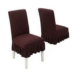 GENERICO - Pack de 2 fundas para Sillas de comedor, elasticada con VUELOS