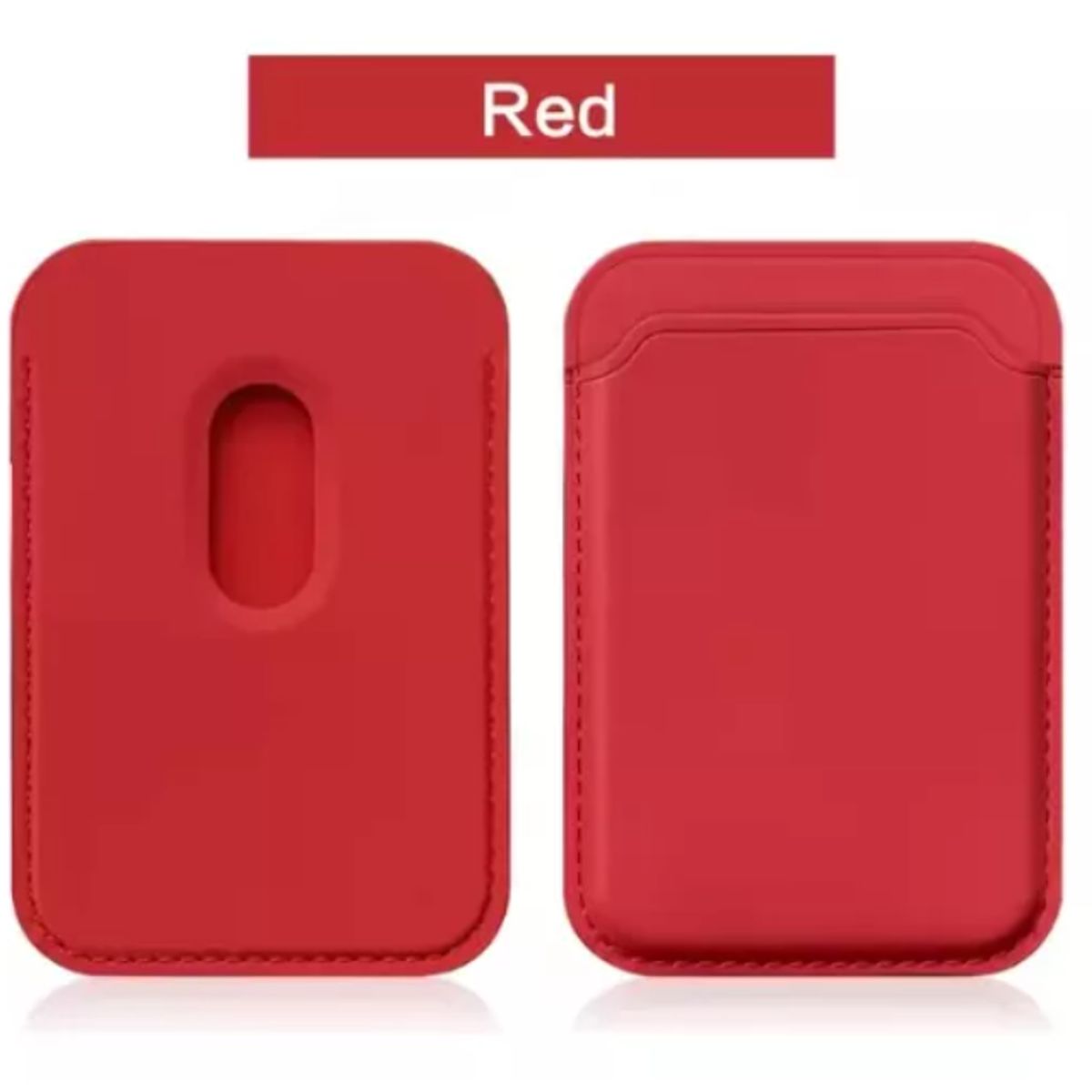 GENERICO - Tarjetero Magnético Magsafe de Silicone Rojo