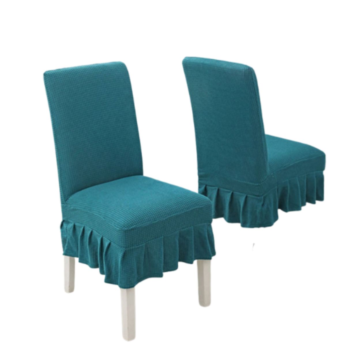 GENERICO - Pack de 2 fundas para Sillas de comedor, elasticada con VUELOS
