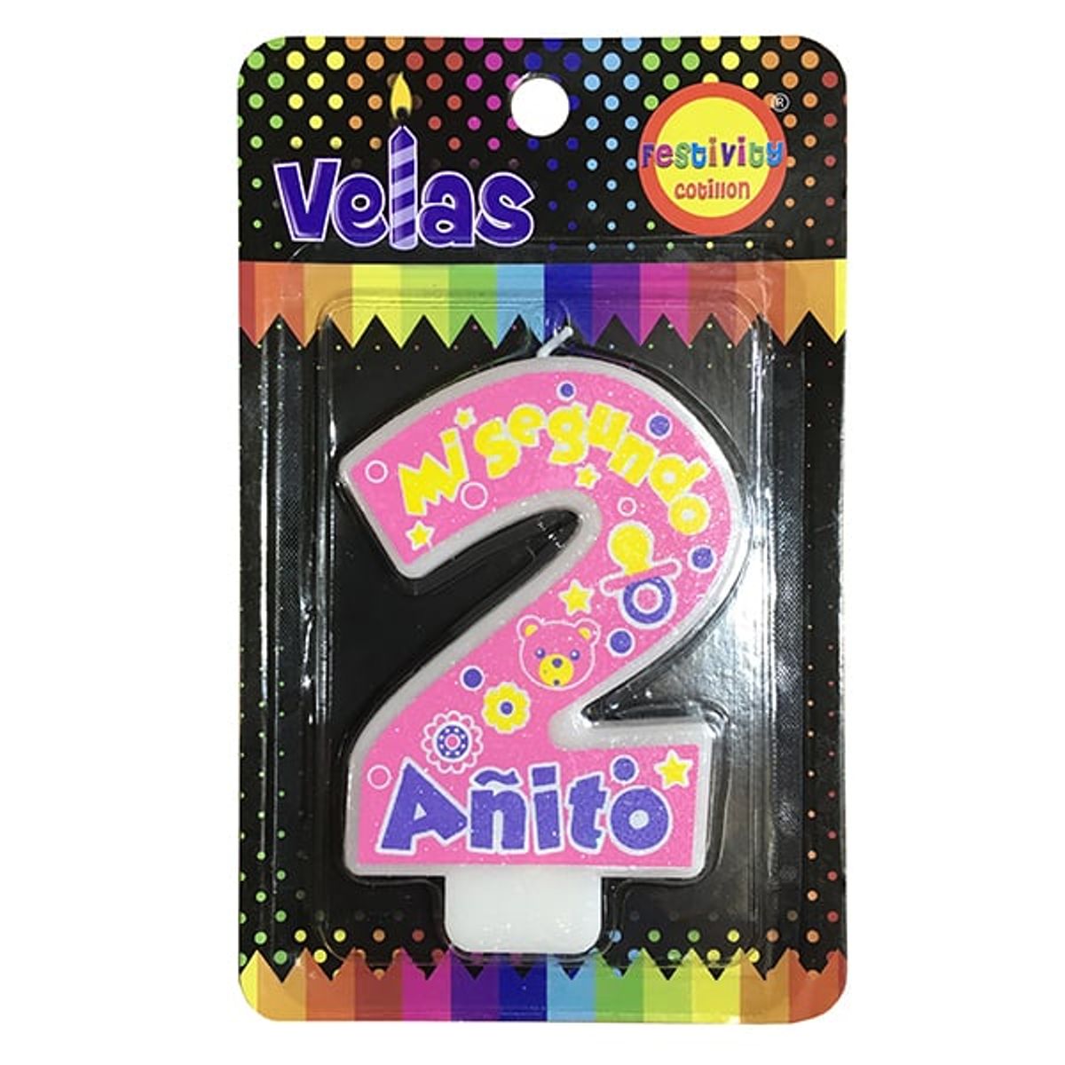 GENERICO - VELA MI 2DO A?ITO ROSADO X1 UNI