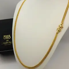 GENERICO - Cadena ORO LAMINADO 18K Tejido Chino DOBLE CARRIL Con BROCHE CAJÓN