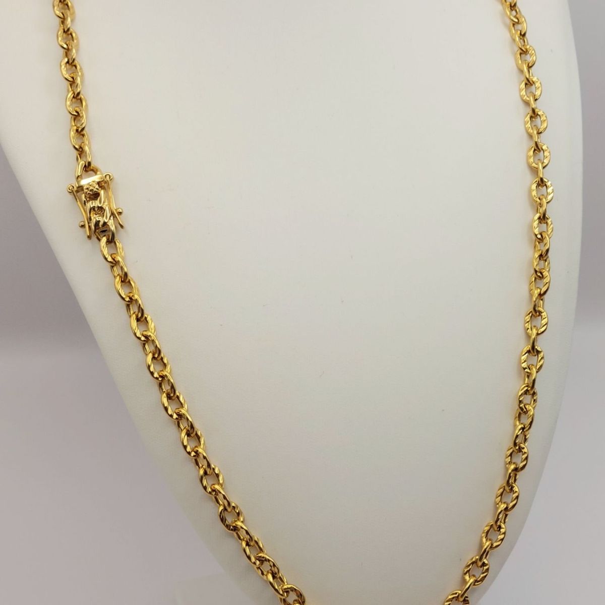 GENERICO - Cadena ORO LAMINADO 18K Tejido Chino DOBLE CARRIL Con BROCHE CAJÓN