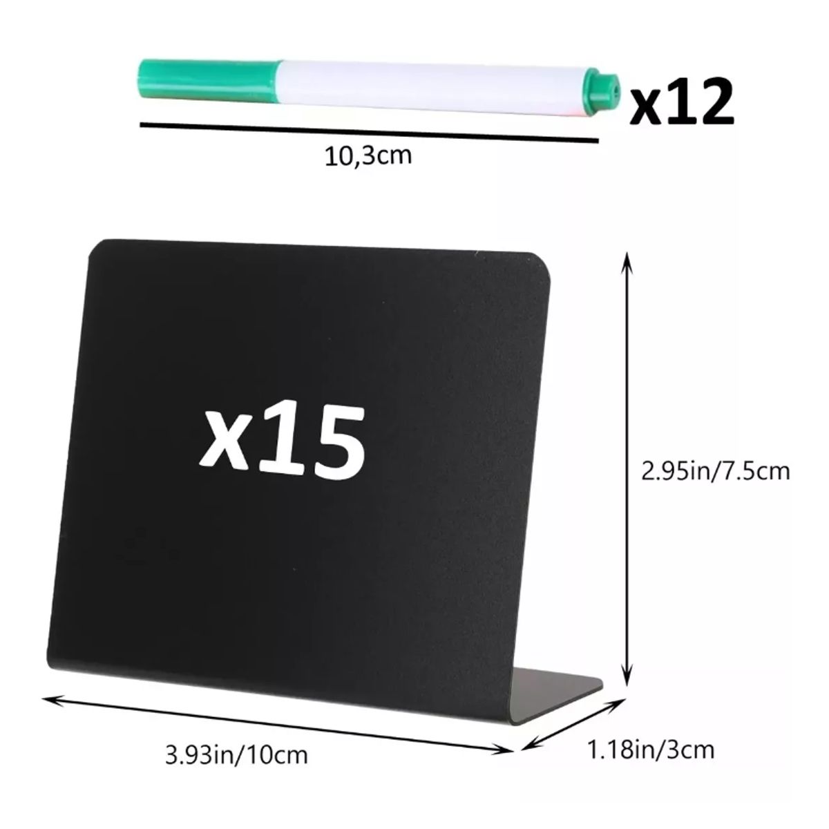 GENERICO - 15 Letrero Tiza Líquida Plumones+12 Pizarra Borrable Mesa L