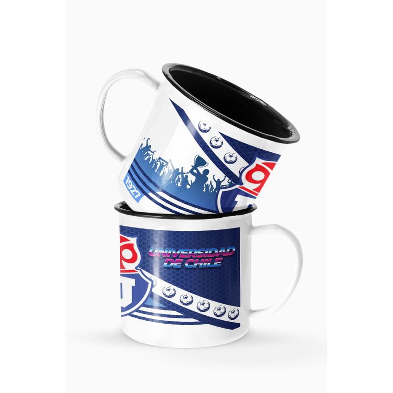 S/M - Taza Lechero Enlozado Univesidad De Chile Fútbol Chileno
