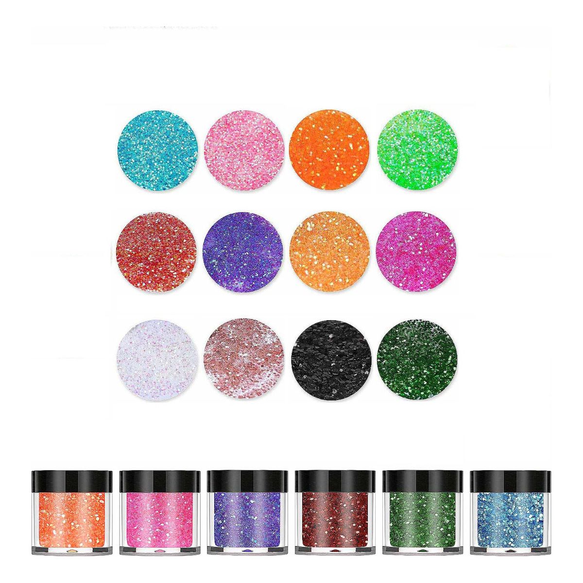 GENERICO - Glitter Para Resina Uv 12 Colores Aros Llaveros Colgante