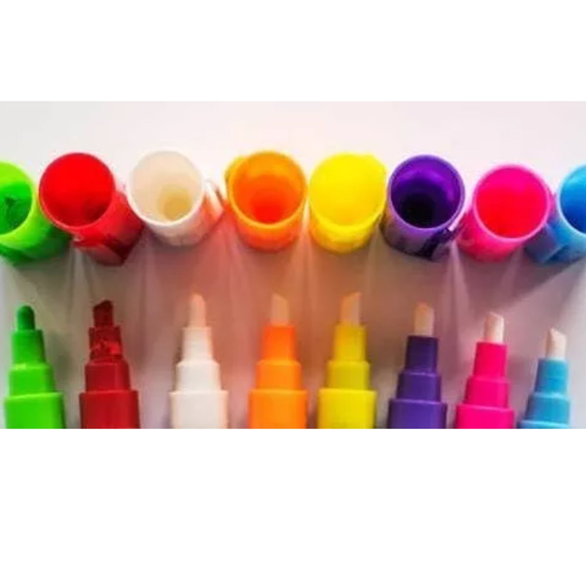 GENERICO - Kit 8 Plumones Tiza Liquida Para Pizarra Led, Vidrio, Fluor