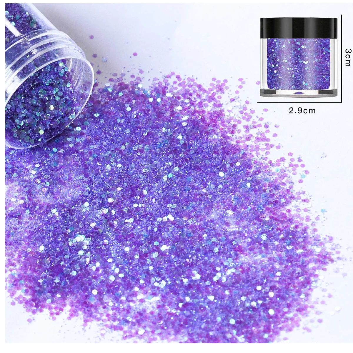 GENERICO - Glitter Para Resina Uv 6 Colores Aros Llaveros Colgante