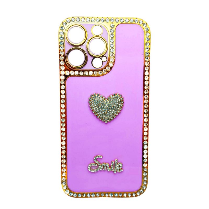 GENERICO - PROTECTOR CARCASA GEL DIAMANTE ANTISHOCK PARA IPHONE 14 PRO MAX LILA