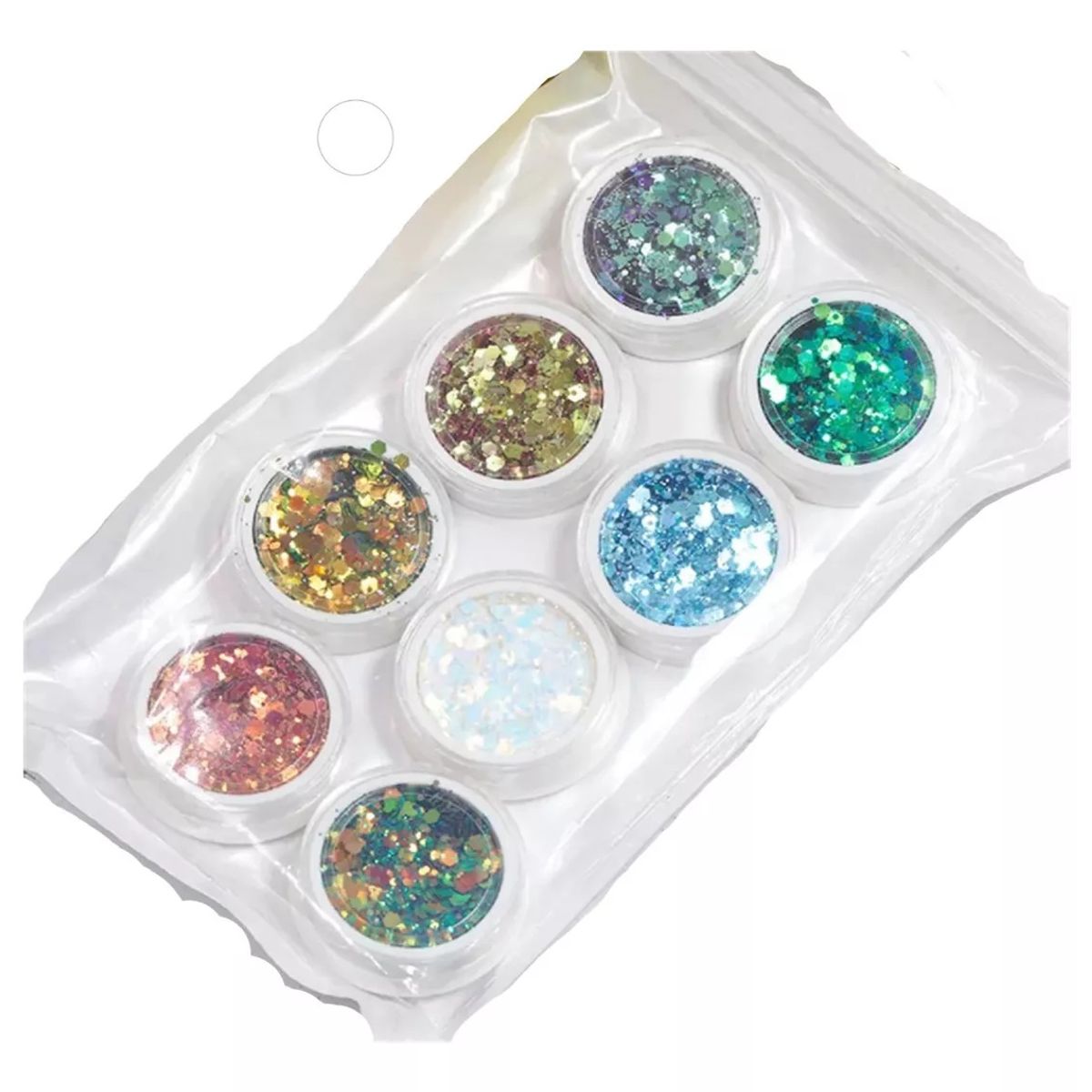 GENERICO - Glitter Para Resina Uv 8 Colores Nácar Aros Llaveros