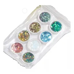 GENERICO - Glitter Para Resina Epoxica 8 Colores Nácar Brillantes