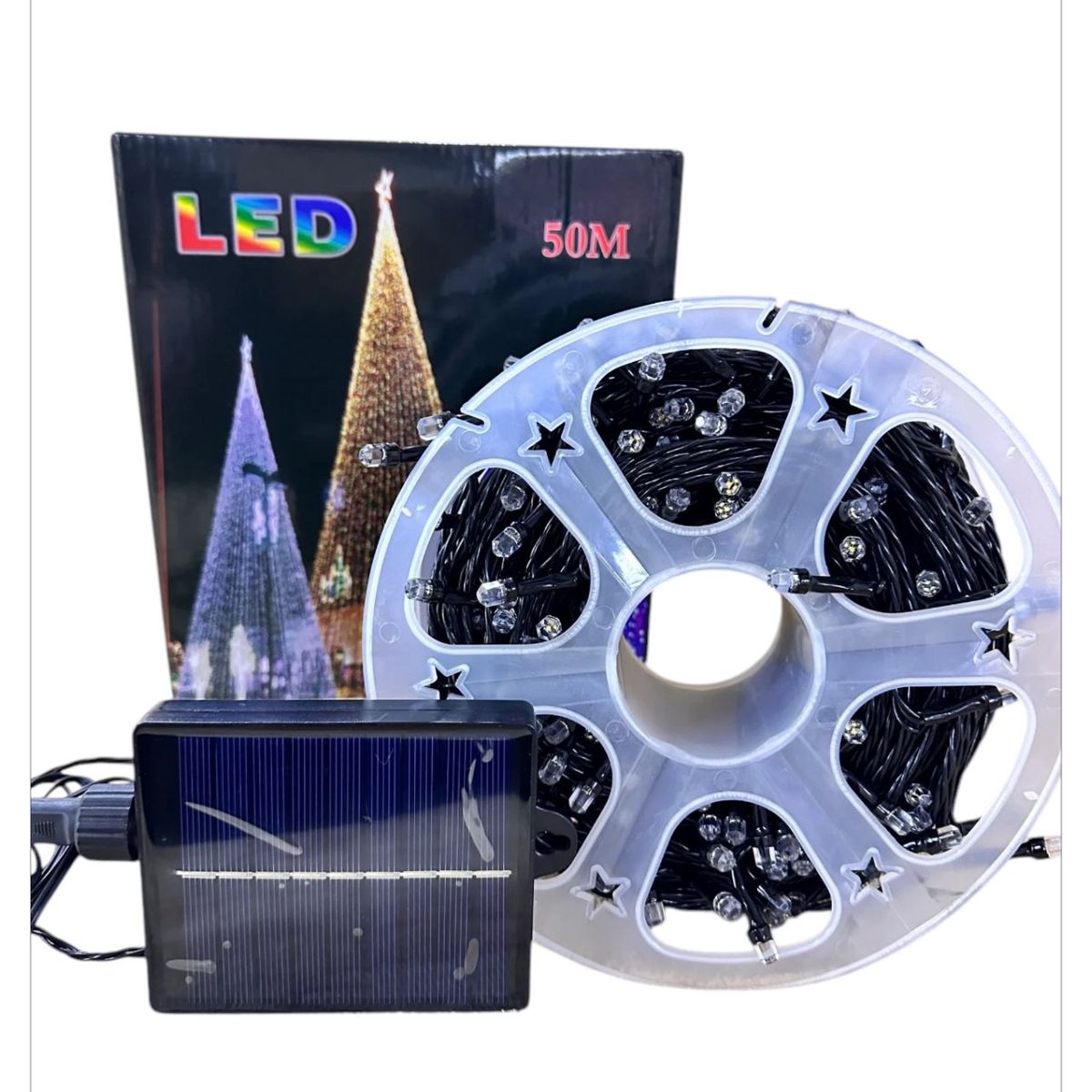 GENERICO - Carrete Solar 240LED Lineales 50mts BLANCA