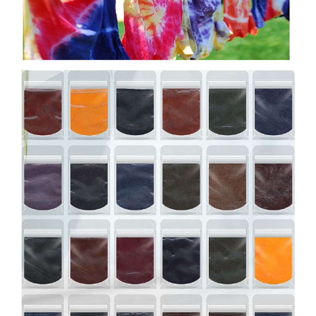 GENERICO - Anilinas Tie Dye 24 Colores 10gr Cu Teñido Colores Vivos