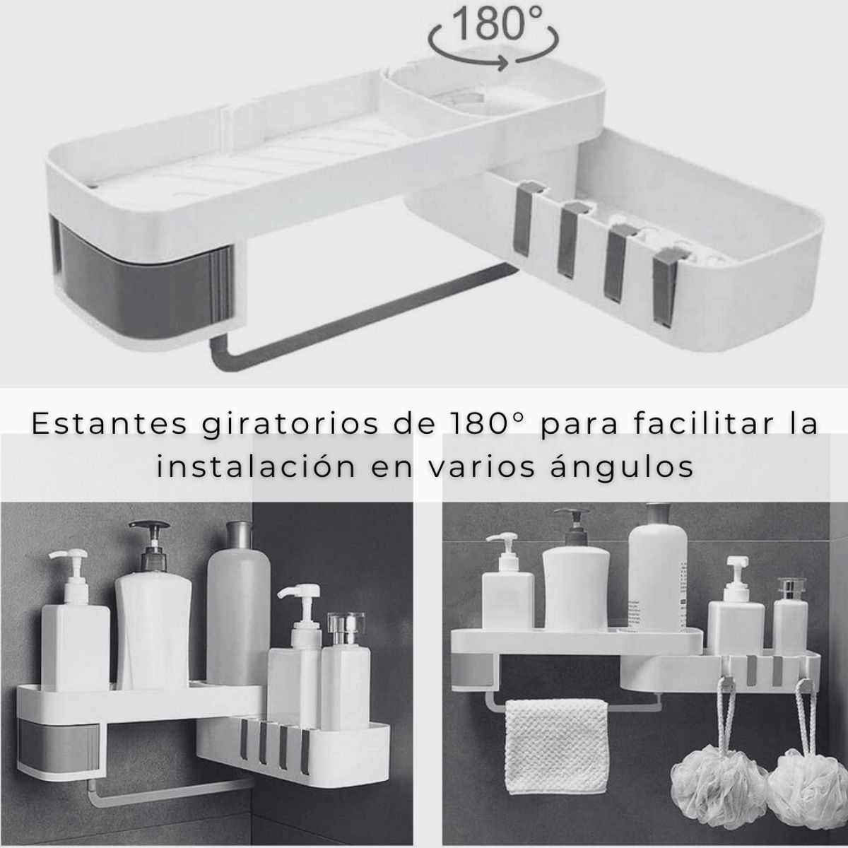 LINE - Organizador Esquinero Ajustable Multiuso para Baño y Cocina