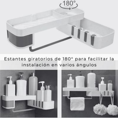 Imagen 2 del producto Organizador Esquinero Ajustable Multiuso para Baño y Cocina