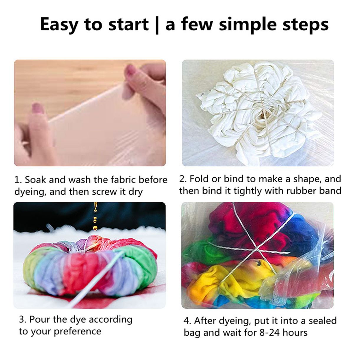 GENERICO - Anilinas Tie Dye 6 Colores 10gr Cu Teñido Colores Vivos