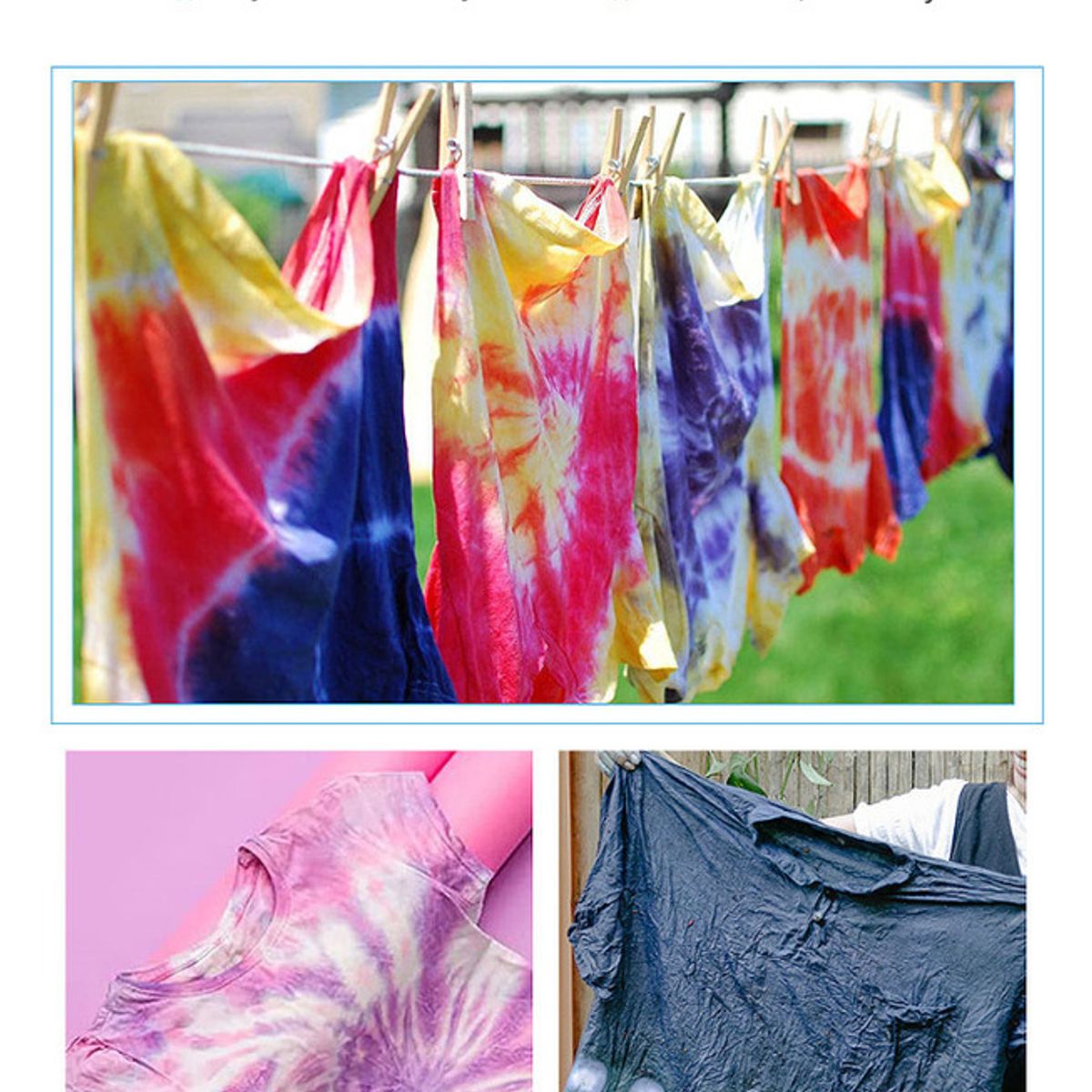 GENERICO - Anilinas Tie Dye 12 Colores 10gr Cu Teñido Colores Vivos